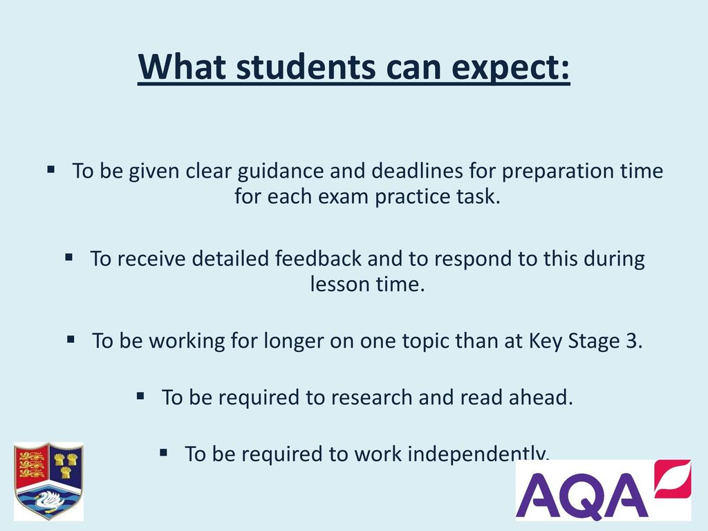 What students can expect: