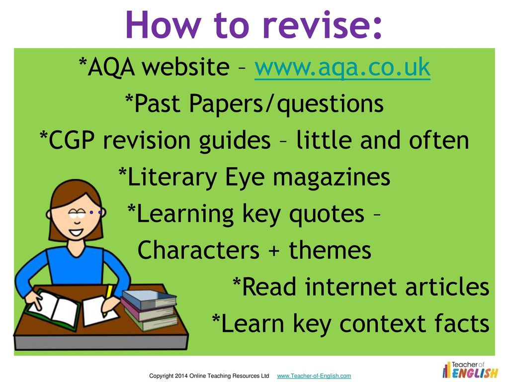 How to revise: *AQA website –   *Past Papers/questions