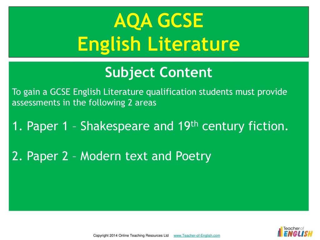 AQA GCSE English Literature
