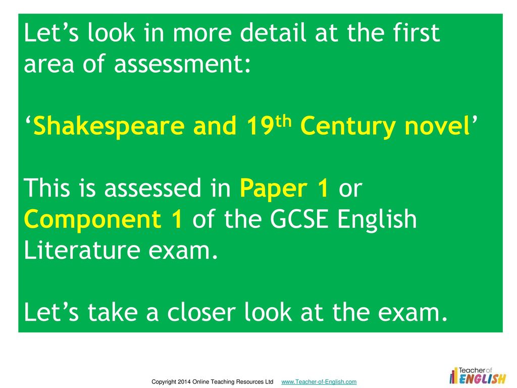 Let’s look in more detail at the first area of assessment: