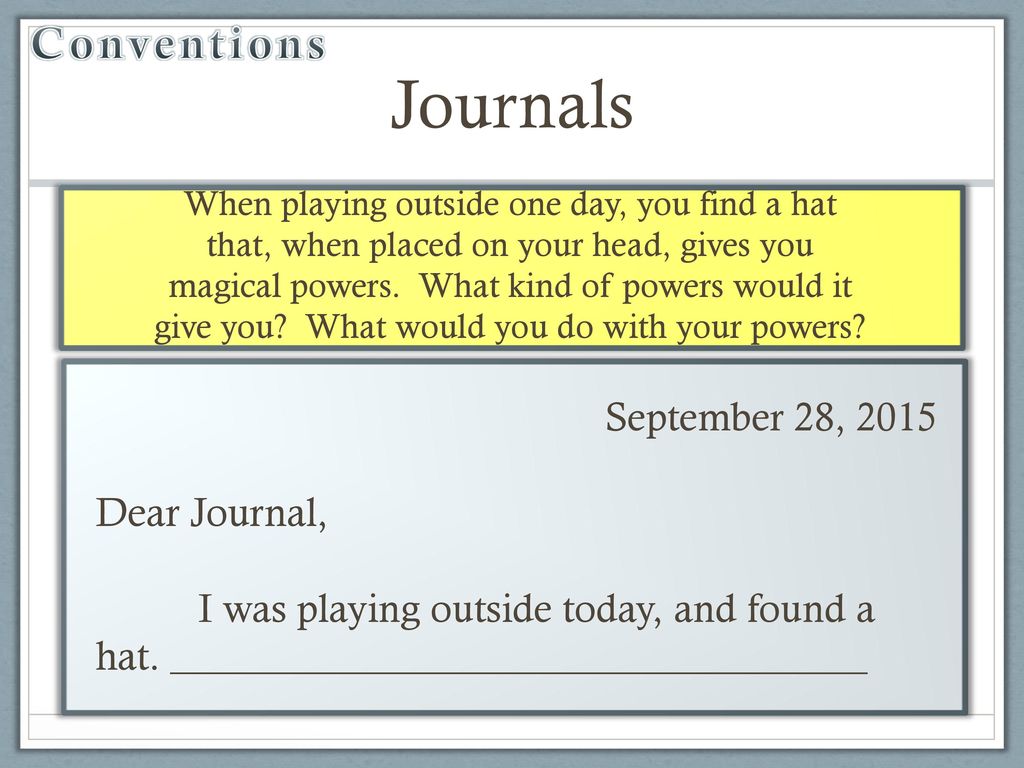 Journals Conventions September 28, 2015 Dear Journal,