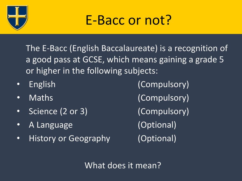 E-Bacc or not