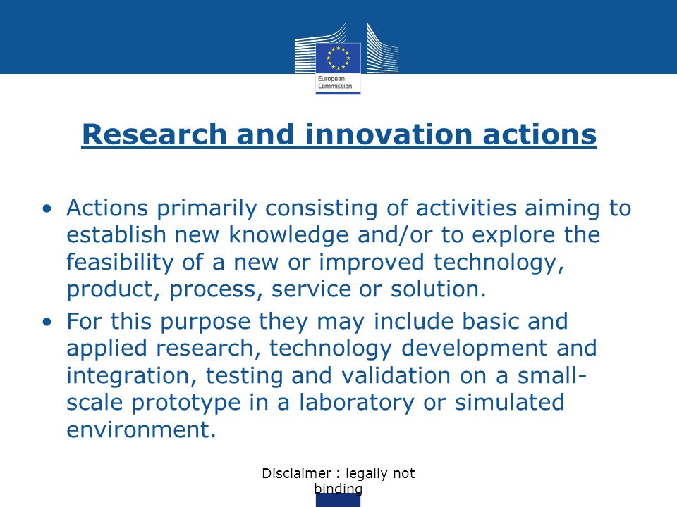 Research and innovation actions