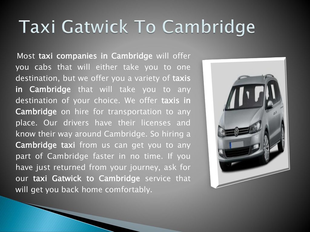 Taxi Gatwick To Cambridge