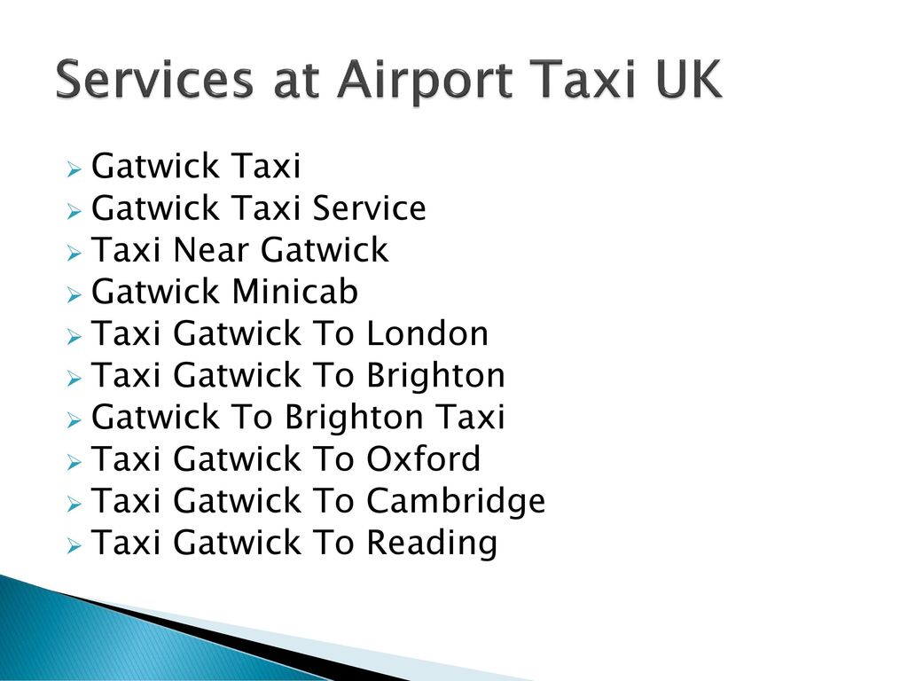 Services at Airport Taxi UK