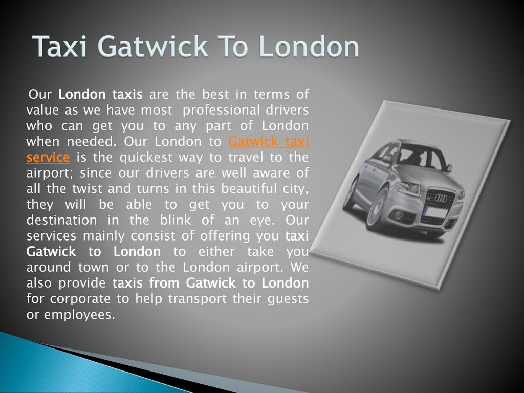 Taxi Gatwick To London