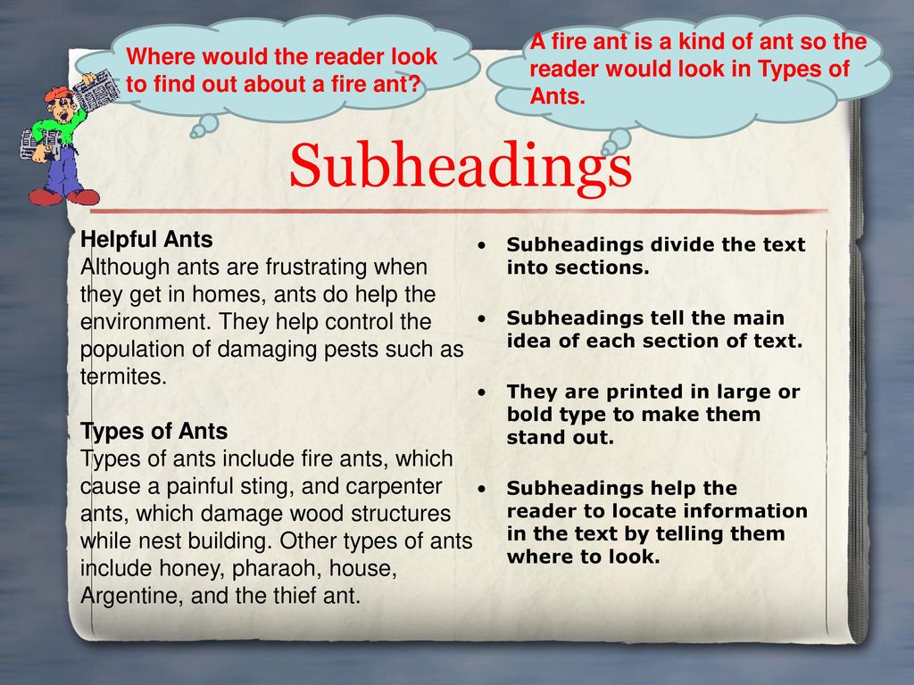 A fire ant is a kind of ant so the reader would look in Types of Ants.