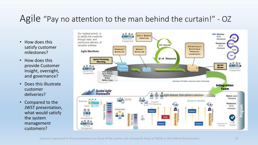 Agile Pay no attention to the man behind the curtain! - OZ