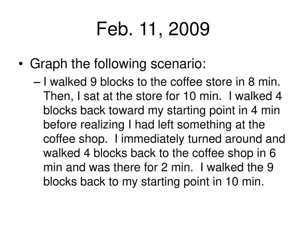 Feb. 11, 2009 Graph the following scenario: