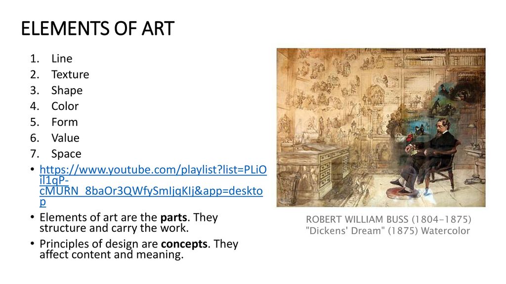 Elements Of Art Line Texture Shape Color Form Value Space Ppt