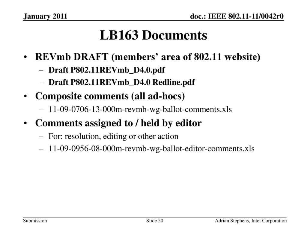LB163 Documents REVmb DRAFT (members’ area of website)