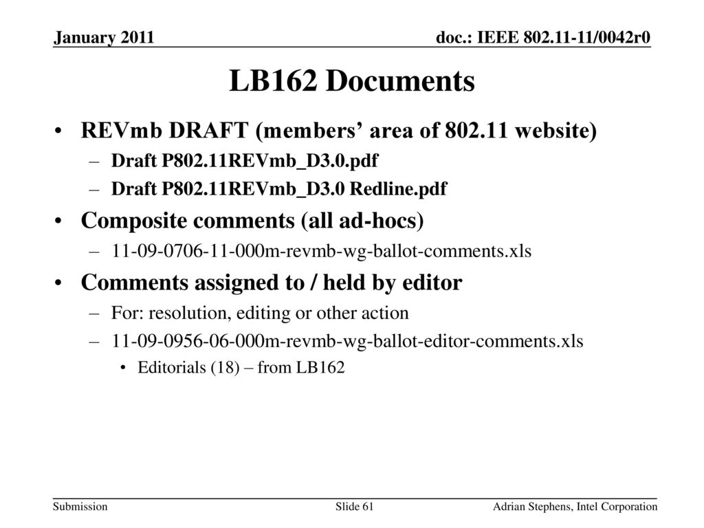 LB162 Documents REVmb DRAFT (members’ area of website)