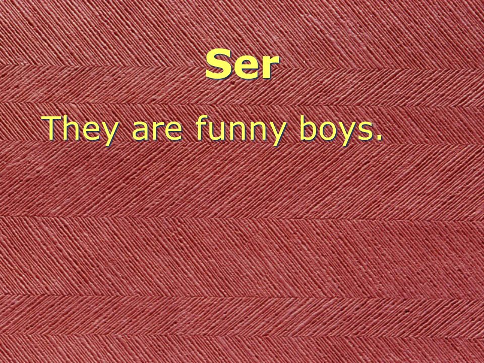 Ser They are funny boys.