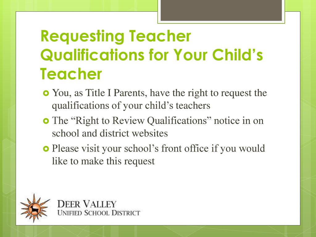 Requesting Teacher Qualifications for Your Child’s Teacher