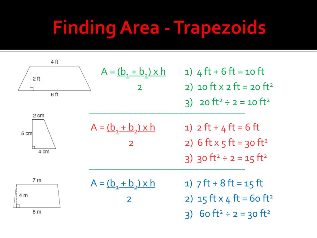 Finding Area - Trapezoids