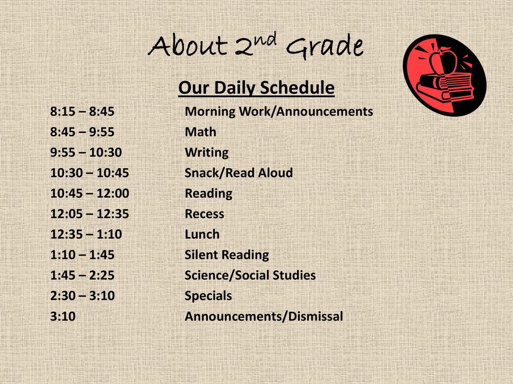 About 2nd Grade Our Daily Schedule