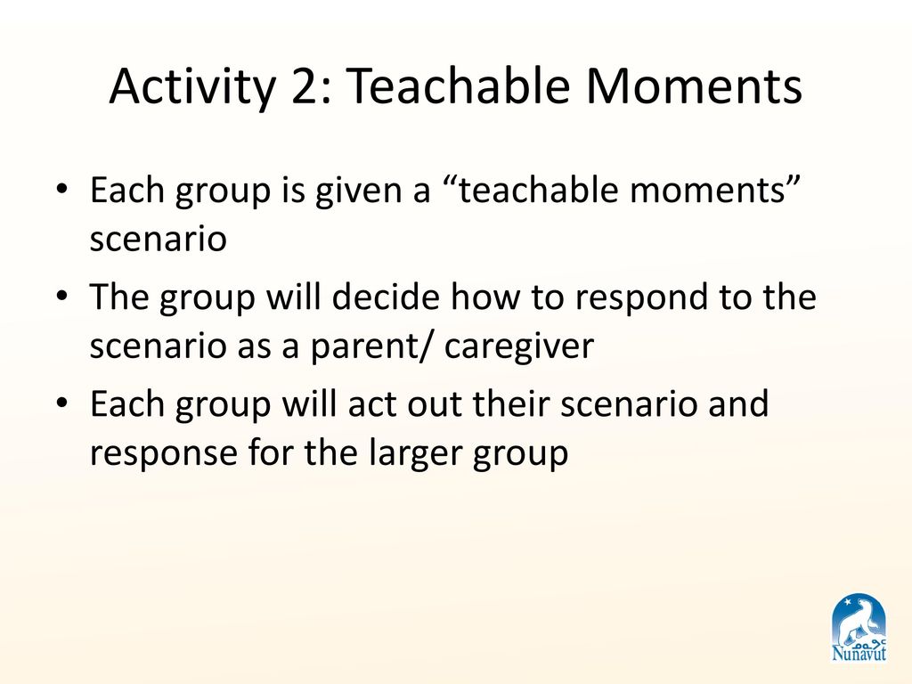 Activity 2: Teachable Moments