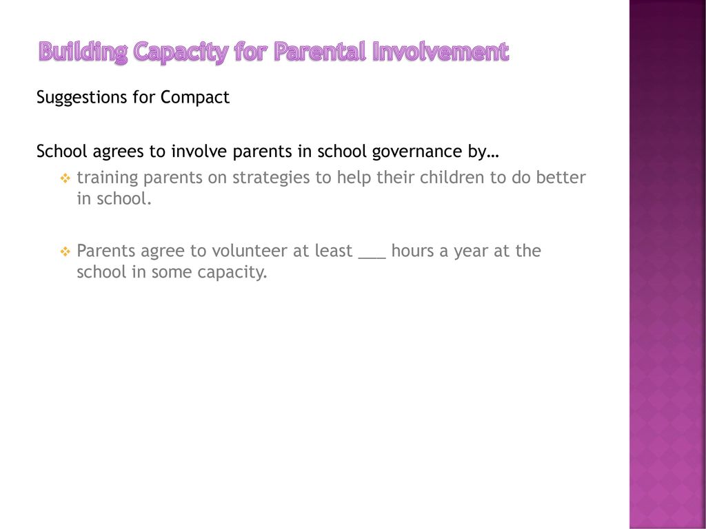 Building Capacity for Parental Involvement