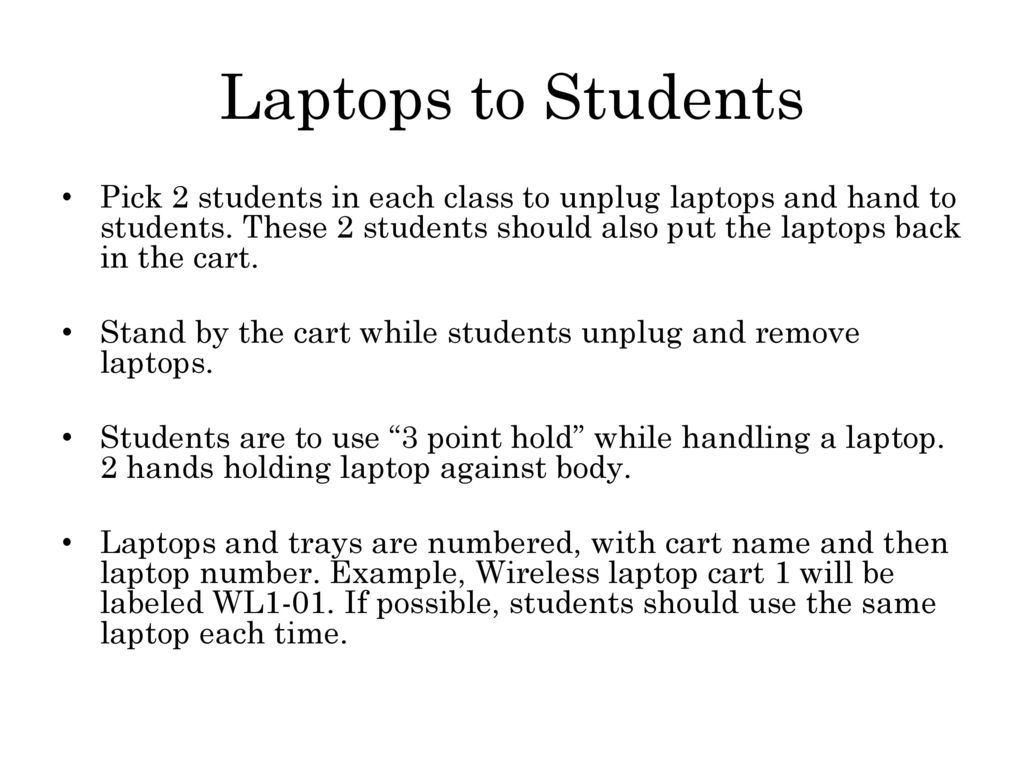 Laptops to Students