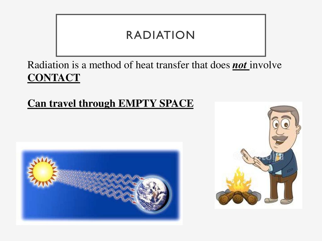 Radiation Radiation is a method of heat transfer that does not involve