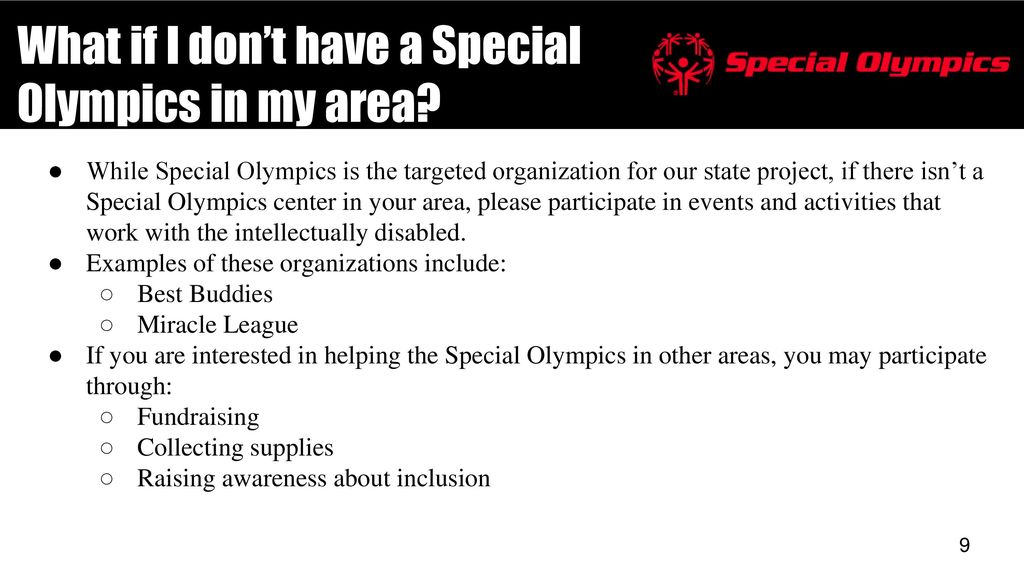 What if I don’t have a Special Olympics in my area