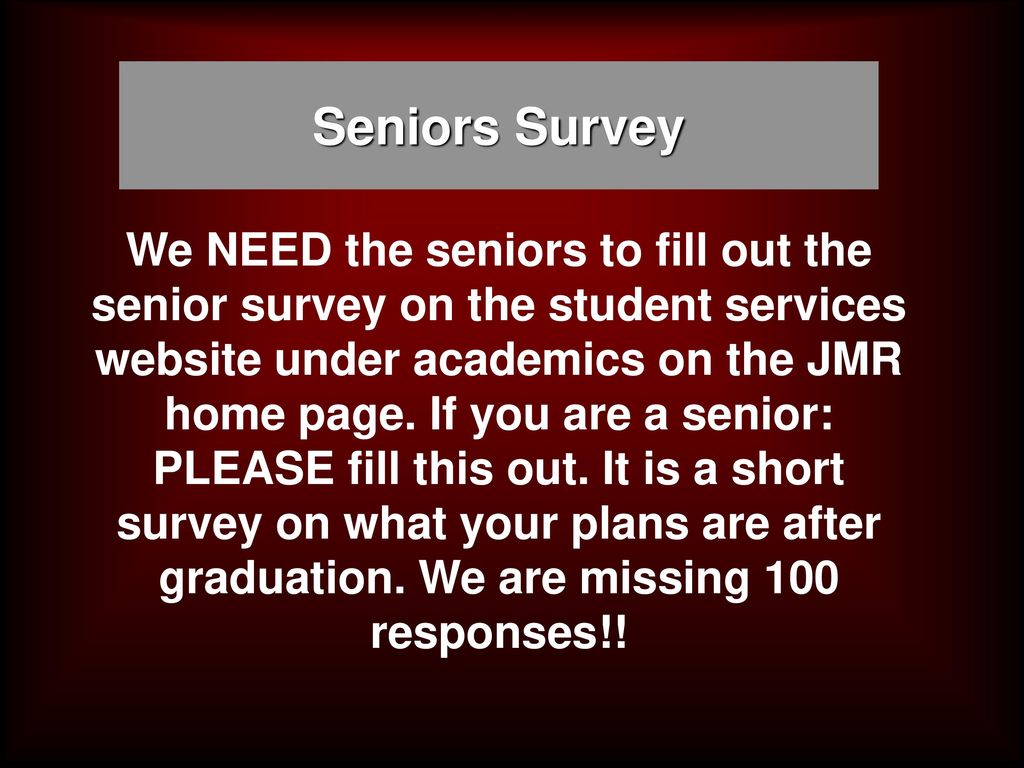 Seniors Survey