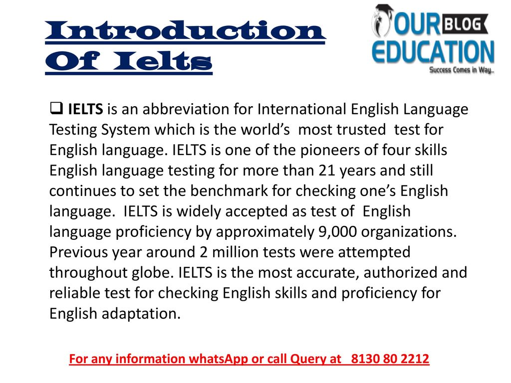 Introduction Of Ielts
