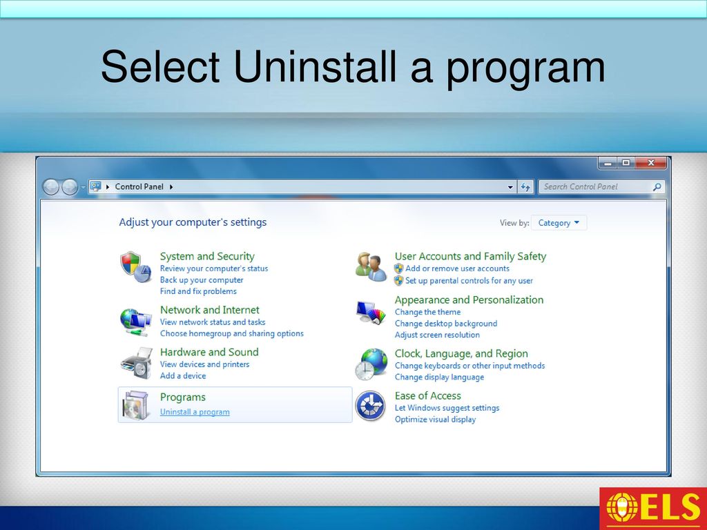 Select Uninstall a program
