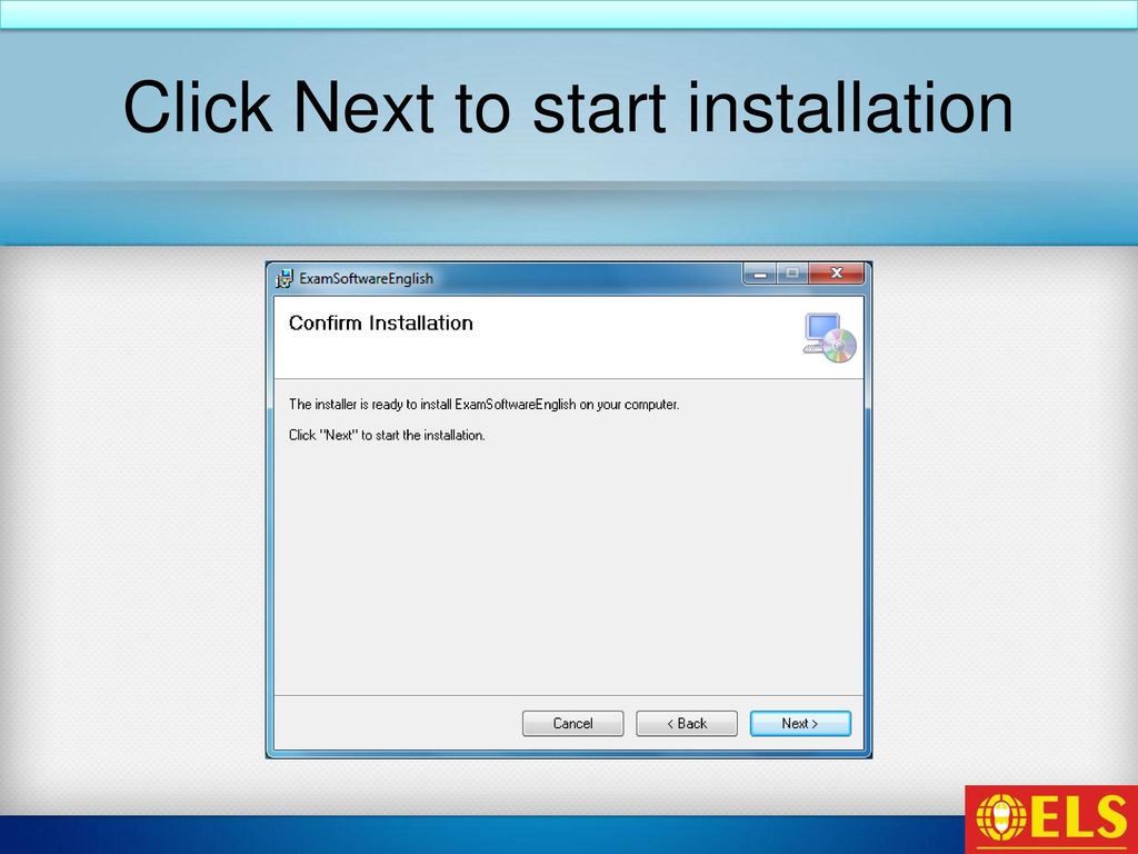 Click Next to start installation