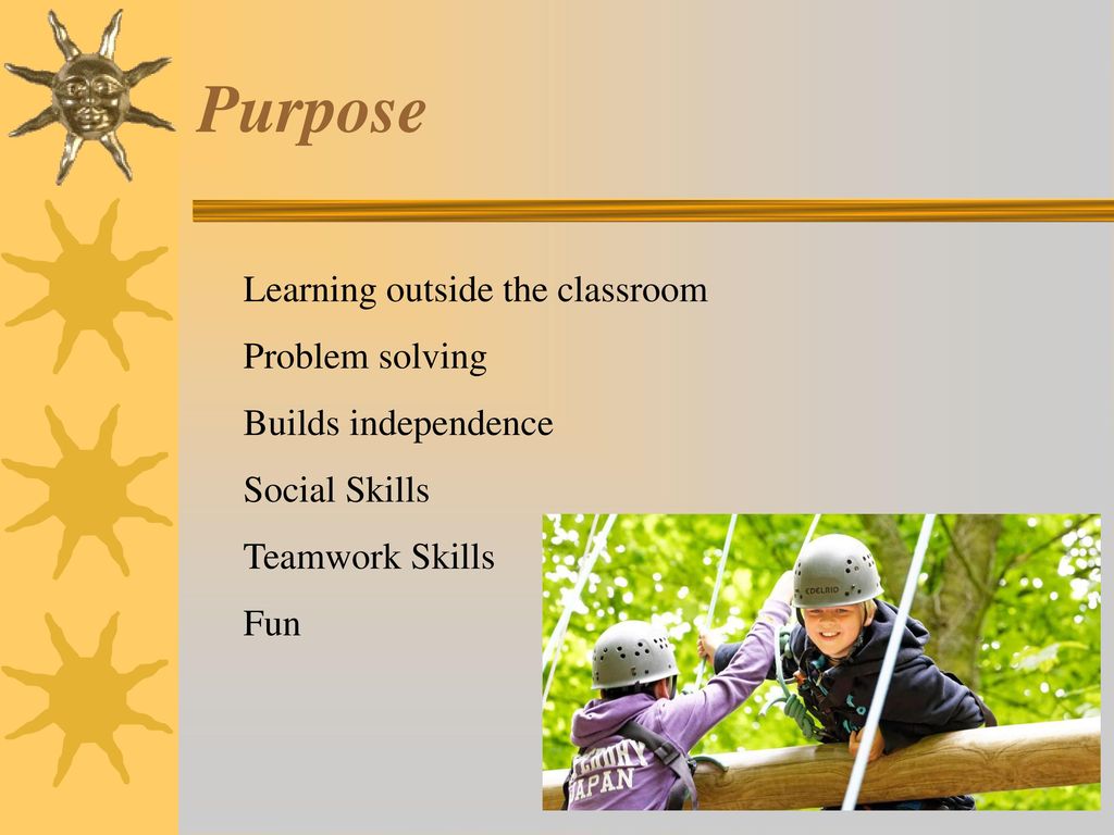 Purpose Learning outside the classroom Problem solving