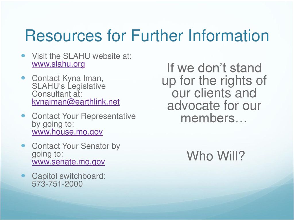Resources for Further Information