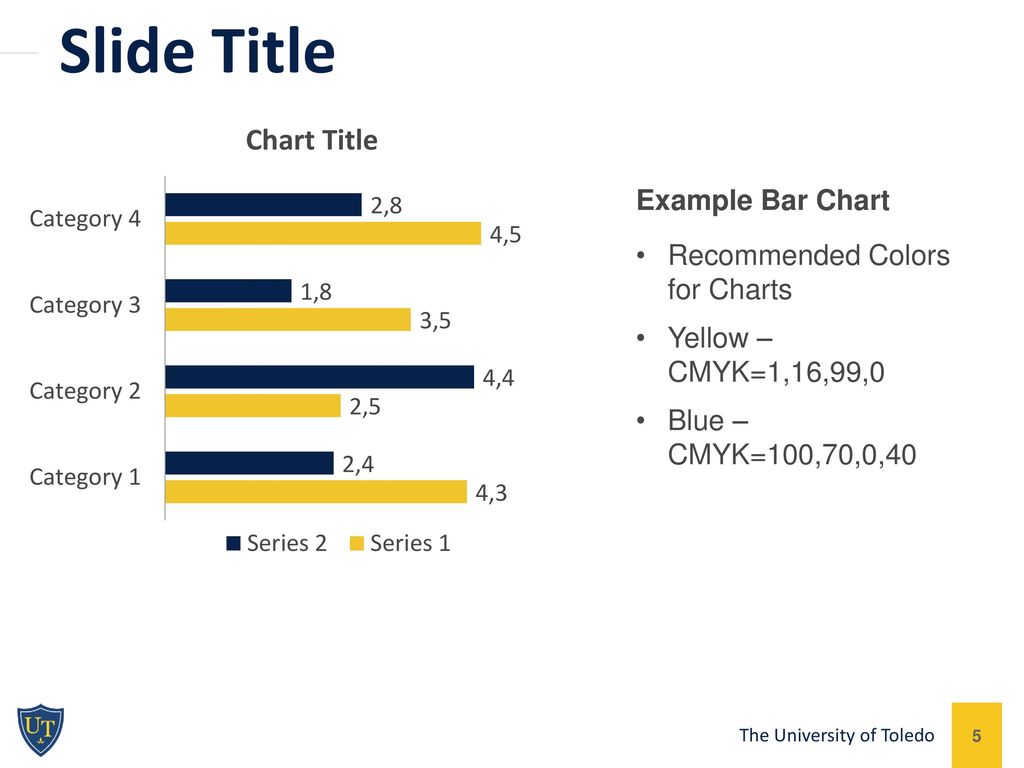 Slide Title Example Bar Chart Recommended Colors for Charts