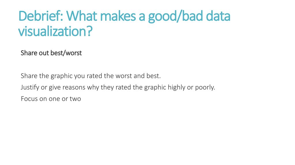 Debrief: What makes a good/bad data visualization