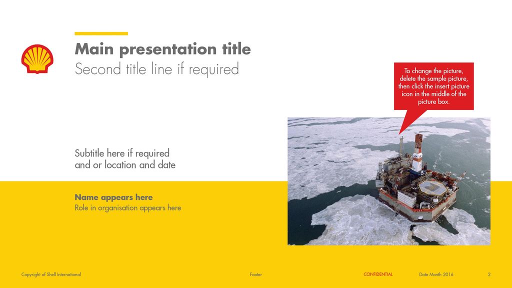 Main presentation title Second title line if required
