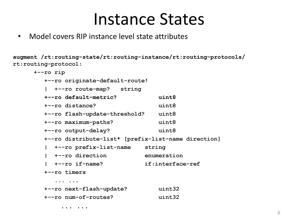 Instance States Model covers RIP instance level state attributes