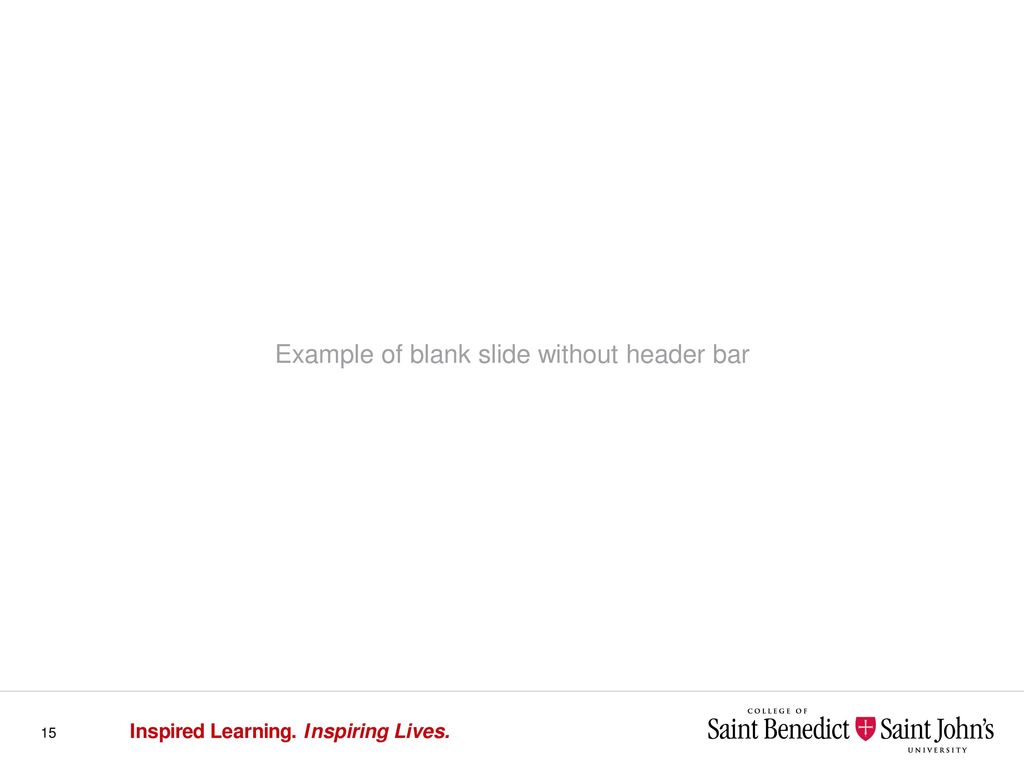 Example of blank slide without header bar