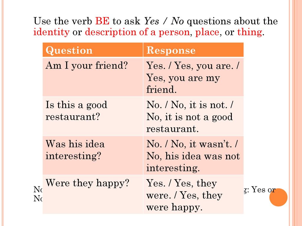 Yes. / Yes, you are. / Yes, you are my friend. Am I your friend