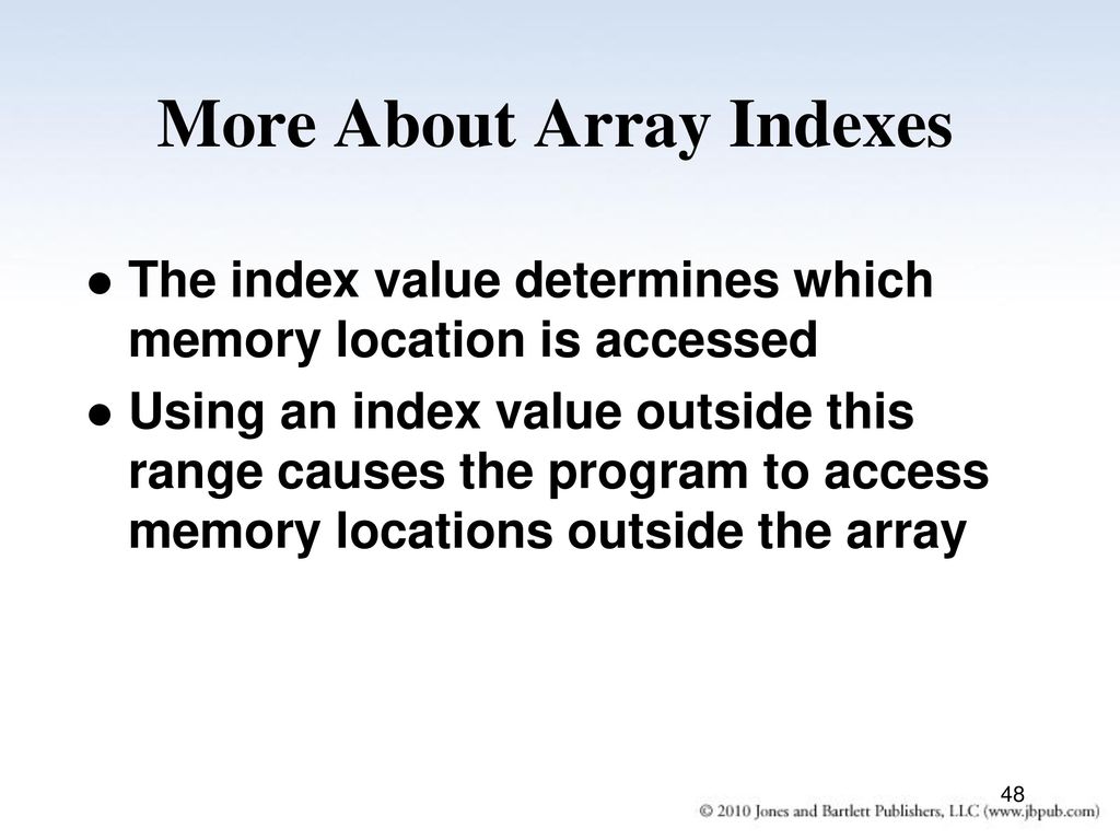 More About Array Indexes