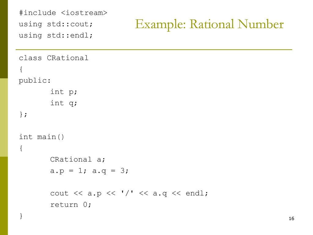 Example: Rational Number