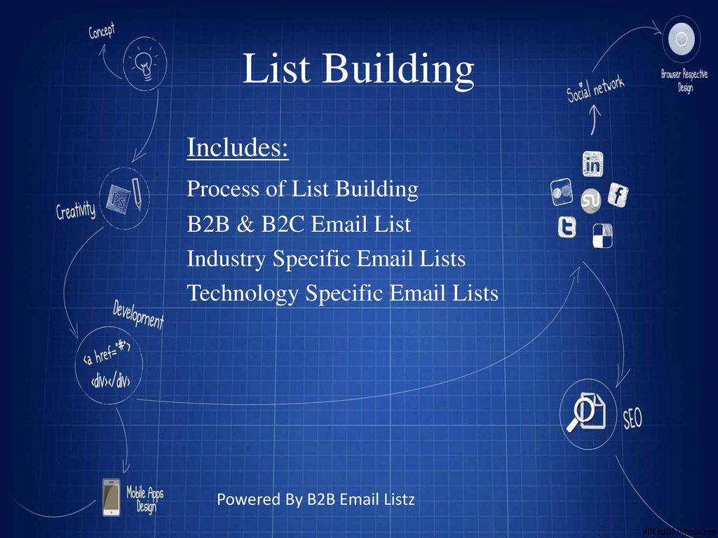 List Building Includes: Process of List Building B2B & B2C  List