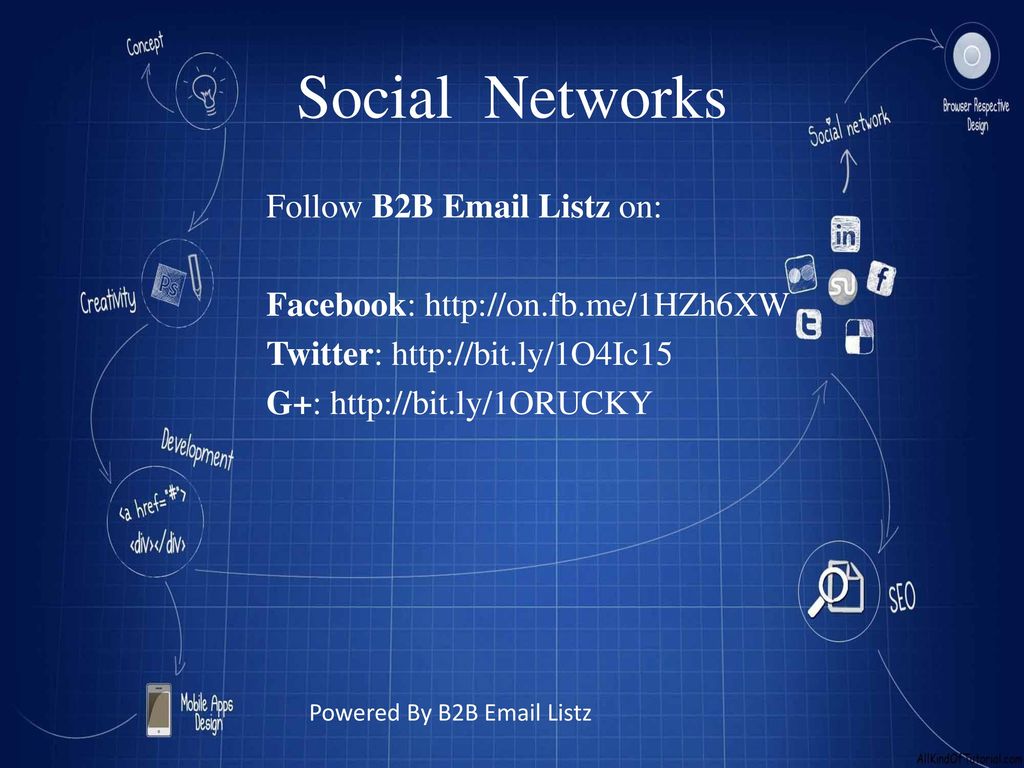 Social Networks Follow B2B  Listz on: Facebook:   Twitter:   G+: