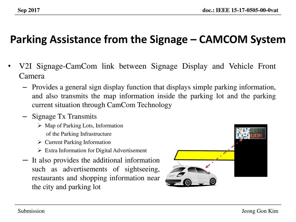 Parking Assistance from the Signage – CAMCOM System