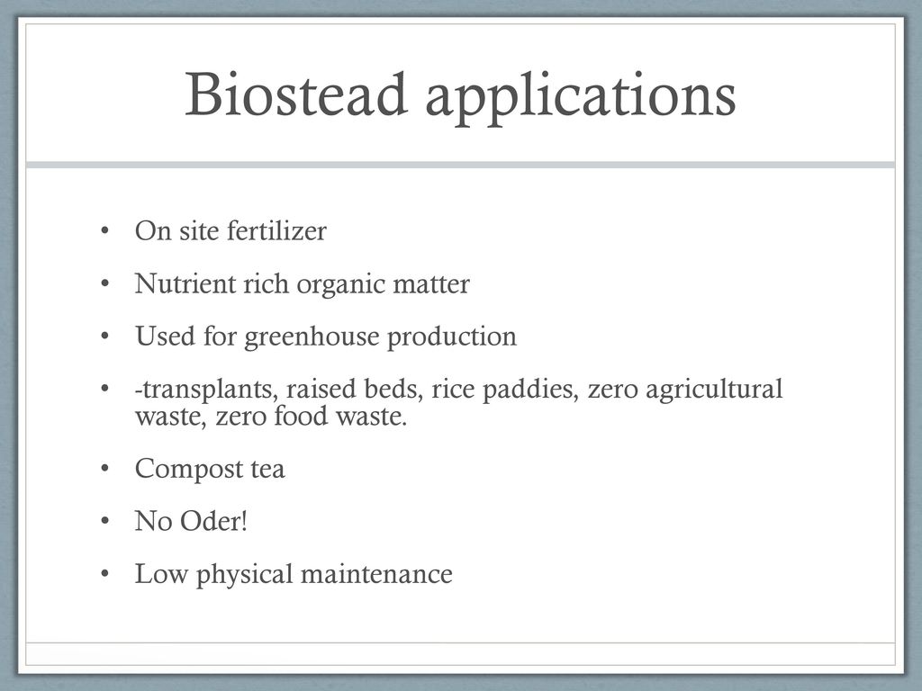 Biostead applications