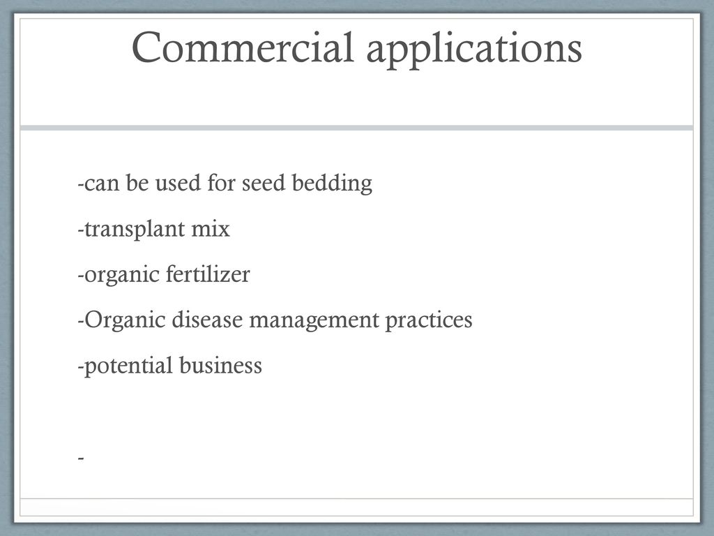 Commercial applications