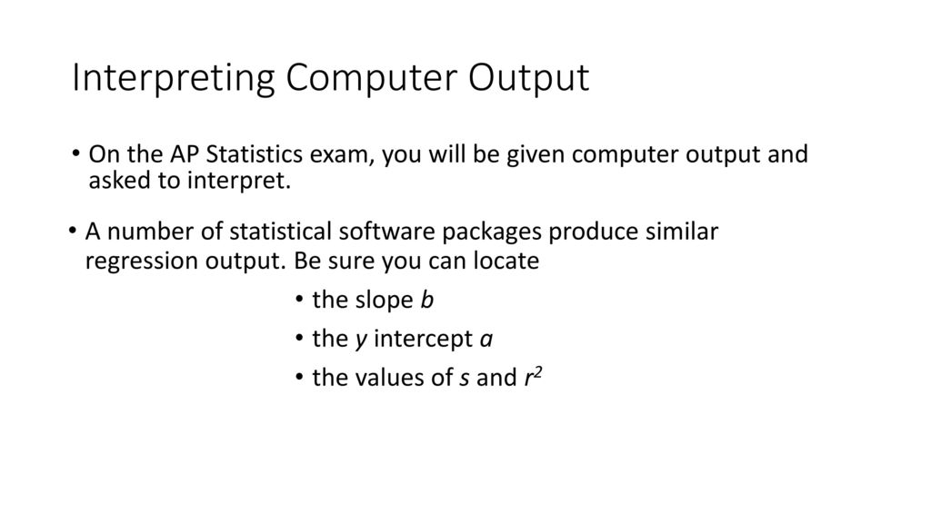 Interpreting Computer Output