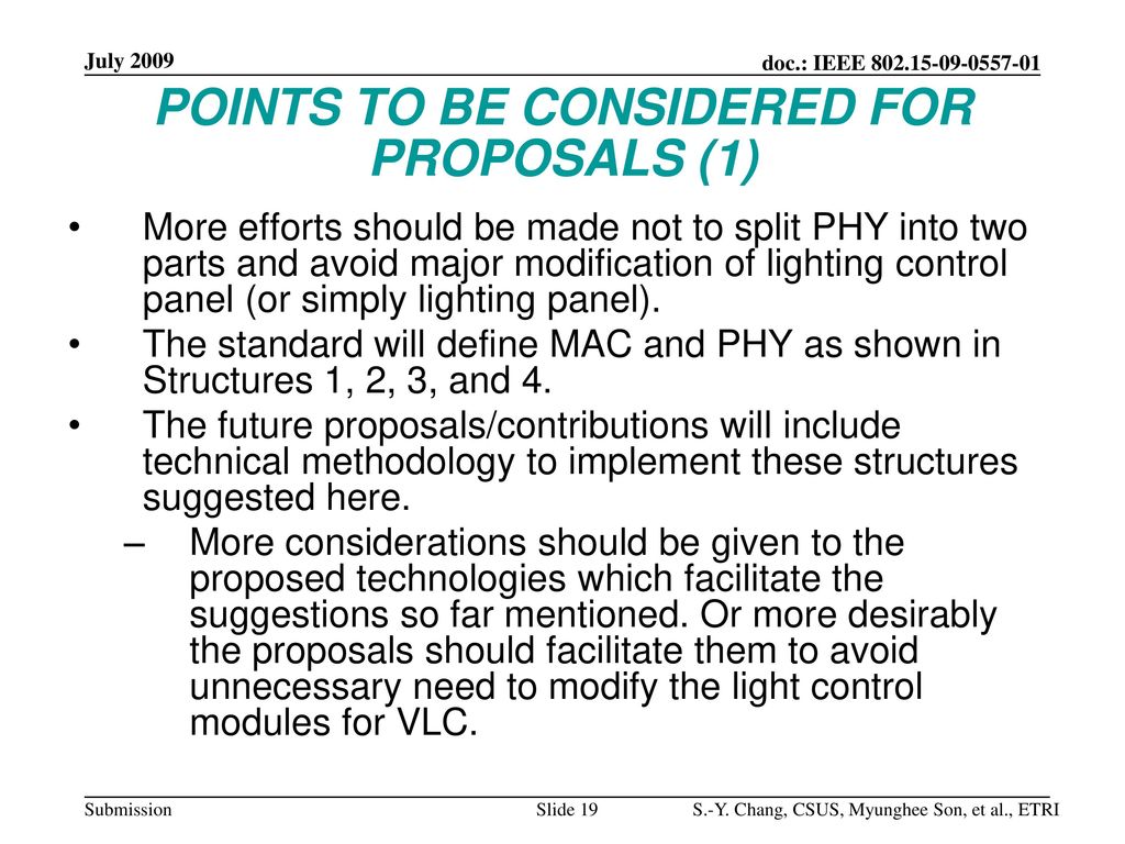 POINTS TO BE CONSIDERED FOR PROPOSALS (1)