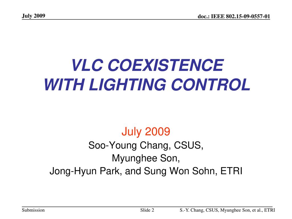 VLC COEXISTENCE WITH LIGHTING CONTROL