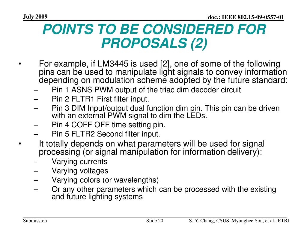 POINTS TO BE CONSIDERED FOR PROPOSALS (2)