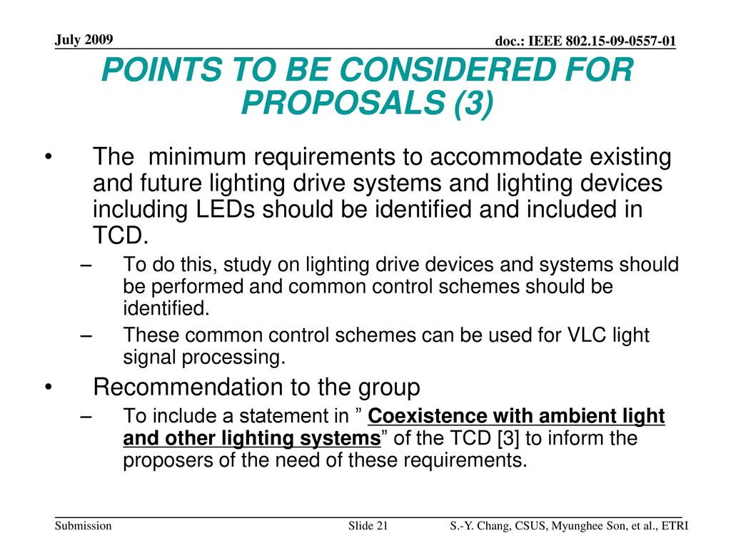 POINTS TO BE CONSIDERED FOR PROPOSALS (3)
