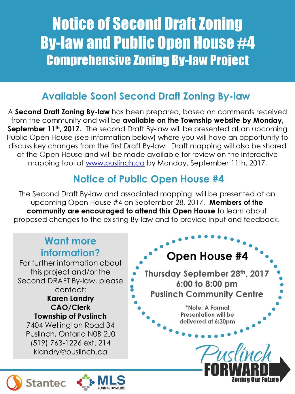 Notice of Second Draft Zoning By-law and Public Open House #4 Comprehensive Zoning By-law Project
